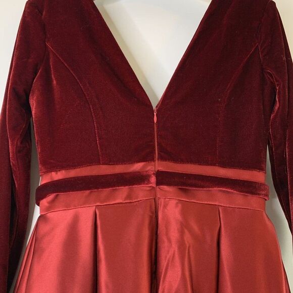 Bridess Velvet Satin Gown Size 6 Long Formal Wedding Bride Dress Slit Pockets - Picture 12 of 12